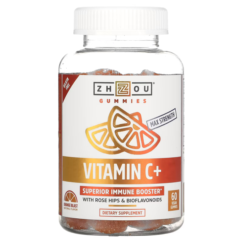 Витамин C+ / Vitamin C + Orange Blast, Zhou Nutrition, 60 жевательных таблеток