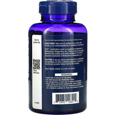 Супер омега-3 из рыбьего жира с ЭПК и ДГК / Omega Foundations Super Omega-3, Life Extension, 120 гелевых капсул