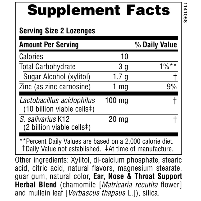 Добавка для вух, горла, носа зі смаком тропічної вишні / Adult's Ear Nose & Throat Lozenges Natural Tropical Cherry Berry, Nature's Plus, 60 льодяників