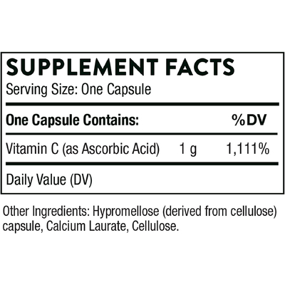 Витамин С / Ascorbic Acid, Thorne Research, 1000 мг, 250 капсул