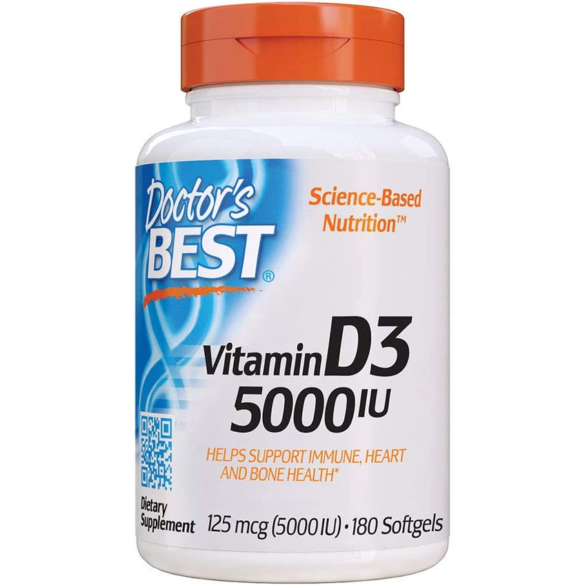 Вітамін D3 / Vitamin D3, Doctor's Best, 125 мкг, 180 капсул