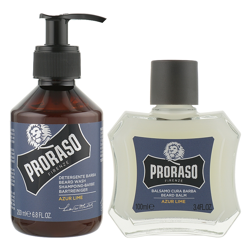 Подарочный набор по уходу за бородой Proraso Azur Lime (шампунь для бороды, бальзам по уходу за бородой)