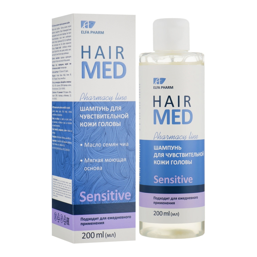 Шампунь для чувствительной кожи головы Elfa Pharm Hair Med