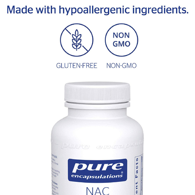 N-ацетилцистеин / NAC, Pure Encapsulations, 600 мг, 180 капсул