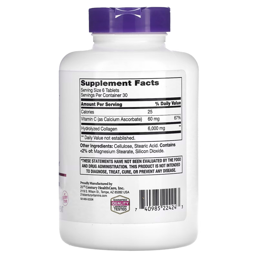 Суперколлаген с витамином C / Super Collagen Plus Vitamin C, 21st Century, 1000 мг, 180 таблеток