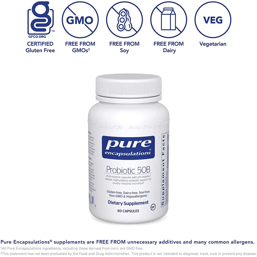 Пробіотик 50B / Probiotic 50B, Pure Encapsulations, 60 капсул