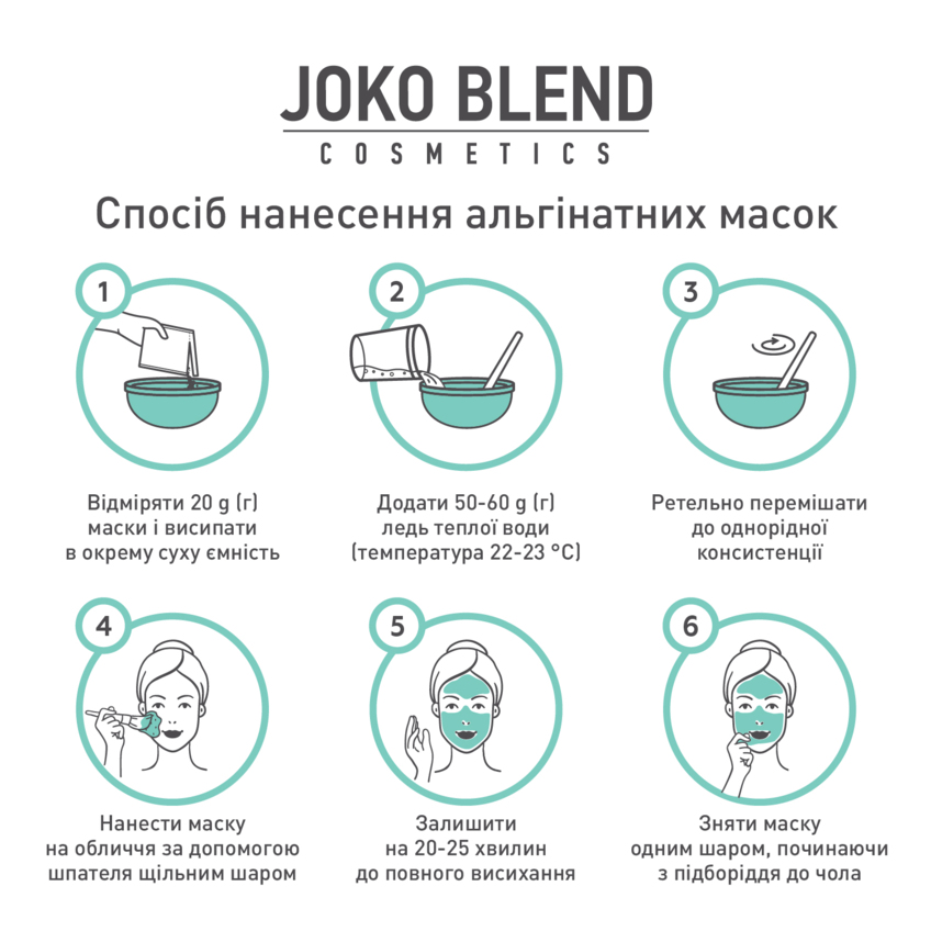 Альгинатная очищающая маска с углем Joko Blend Premium Alginate Mask