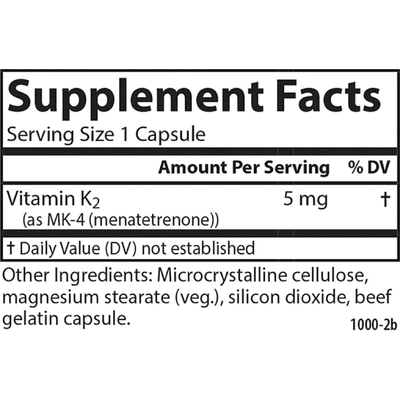 Витамин K2 / Vitamin K2, Carlson Labs, 5 мг, 60 капсул