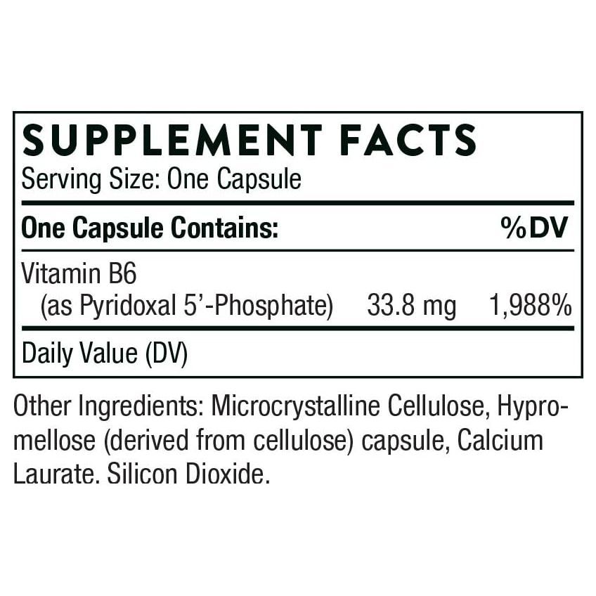 Пиридоксаль-5-фосфат / Pyridoxal 5-Phosphate, Thorne Research, 180 капсул