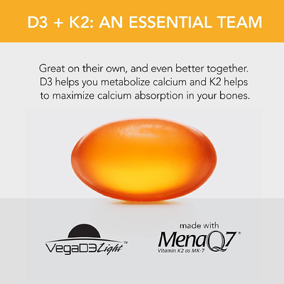 Растительные витамины D3 + K2 с кокосовым маслом / Plant-Based Vitamins D3 + K2 with Coconut Oil, Sports Research, 125 мкг (5000 МЕ) + 100 мкг, 60 вегетарианских капсул