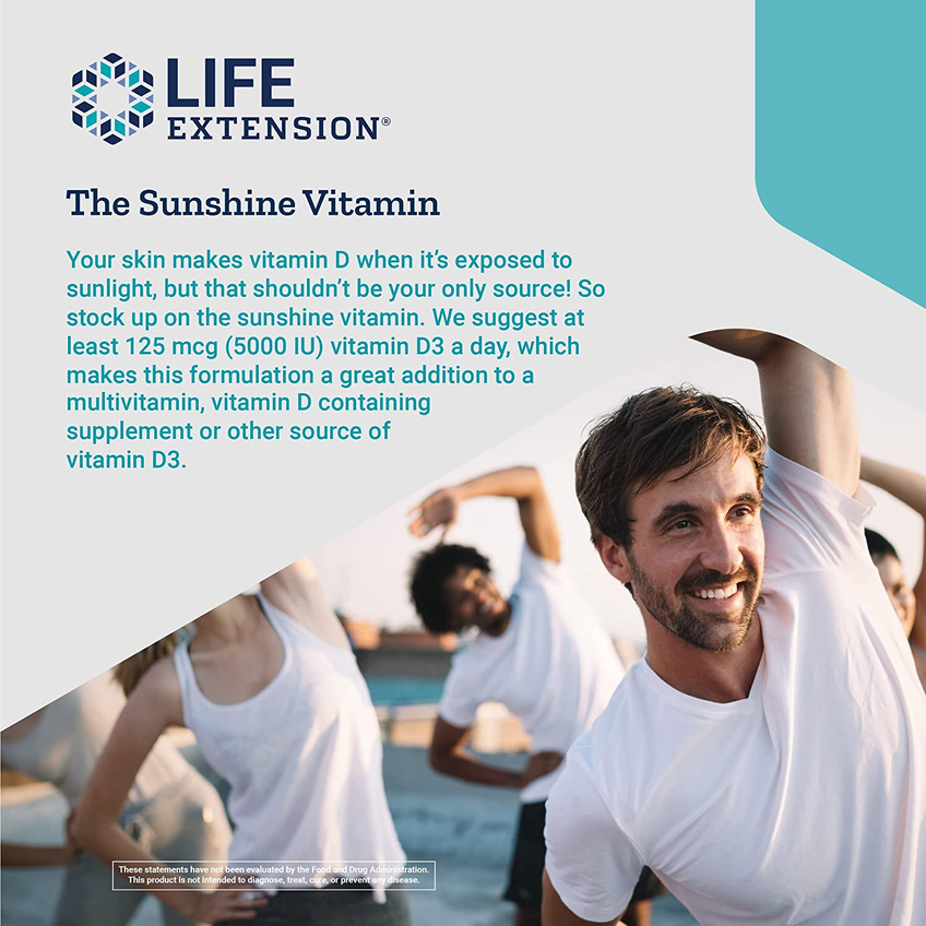 Вітамін D3 / Vitamin D3, Life Extension, 25 мкг, 90 гелевих капсул