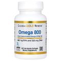 Омега-800 ультраконцентрированная / Omega 800 Ultra-Concentrated Omega-3 Fish Oil, California Gold Nutrition, 1000 мг / 840 мг, 30 гелевых капсул