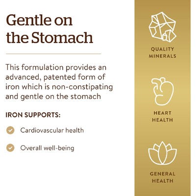 Залізо / Gentle Iron, Solgar, 25 мг, 180 вегетаріанських капсул