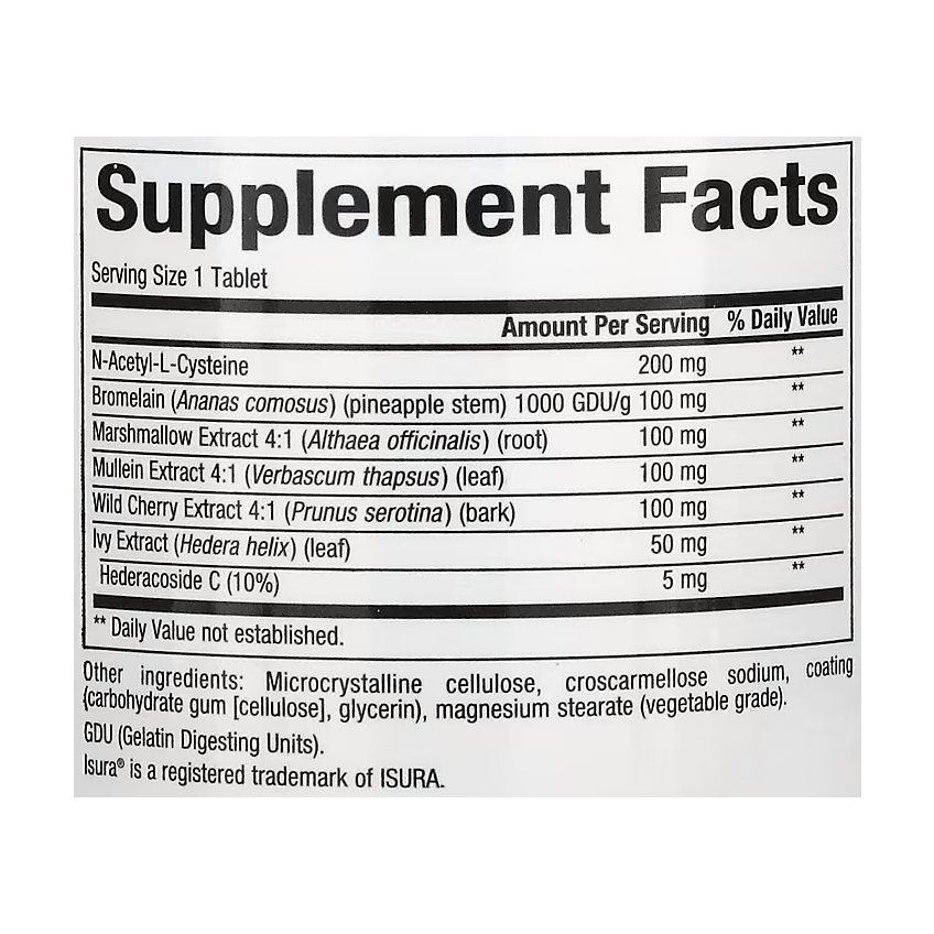 Здоровье легких, бронхов и носа / Lung, Bronchial & Sinus Health, Natural Factors, 90 таблеток