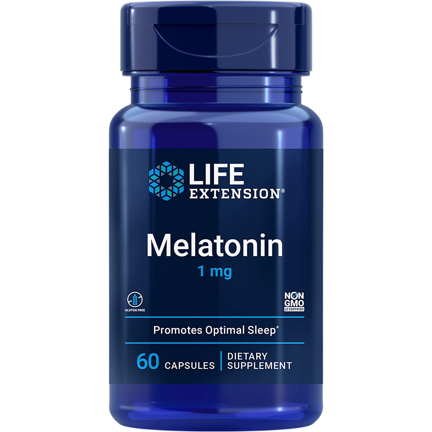 Мелатонін / Melatonin, Life Extension, 1 мг, 60 капсул