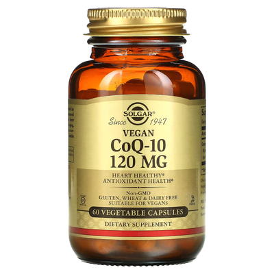 Вегетарианский коензим Q-10 / Vegetarian CoQ-10, Solgar, 120 мг, 60 вегетарианских капсул