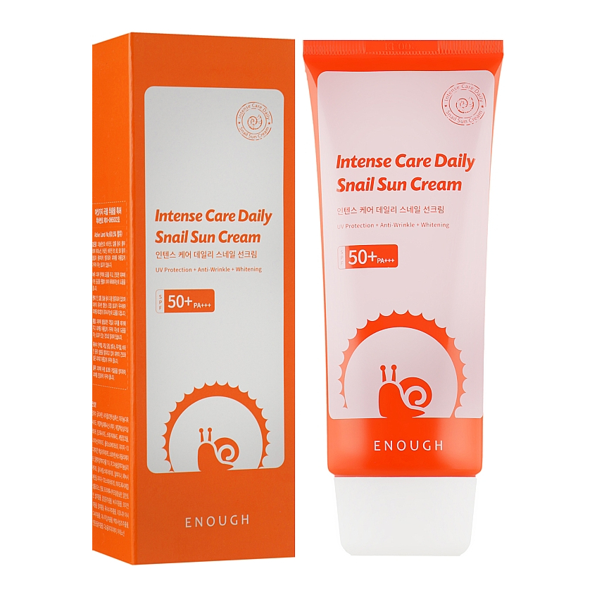 Солнцезащитный крем для лица с муцином улитки Enough Intense Care Daily Snail Sun Cream SPF 50+/PA+++