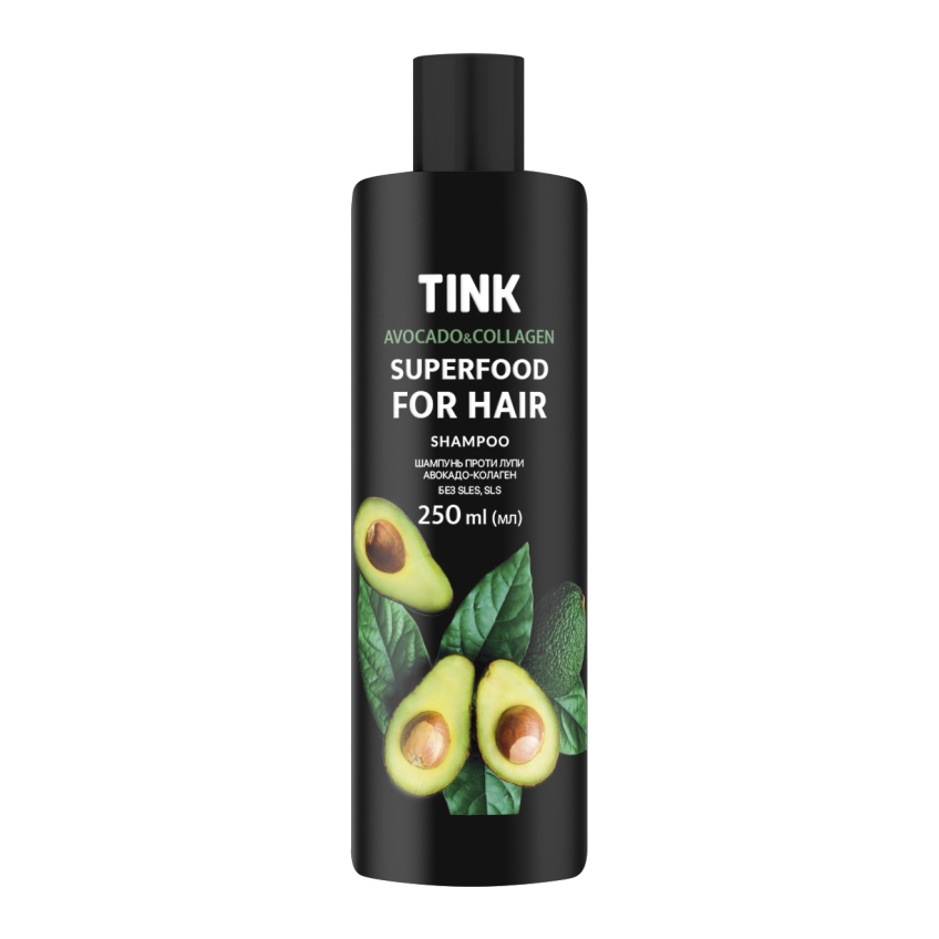 Шампунь против перхоти Авокадо и коллаген Tink SuperFood For Hair Avocado & Collagen Shampoo