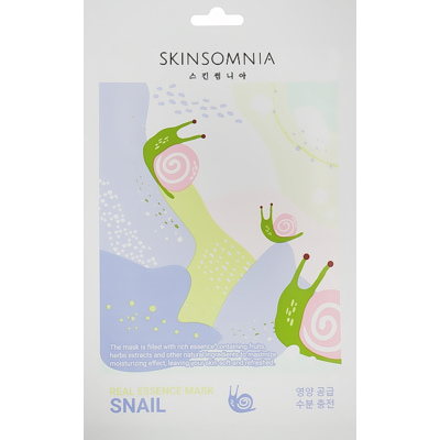 Маска для лица с муцином улитки Jkosmec Skinsomnia Real Essence Mask Snail