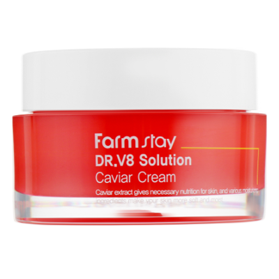 Крем для лица «Икра» от морщин с осветляющим действием FarmStay DR.V8 Solution Caviar Cream