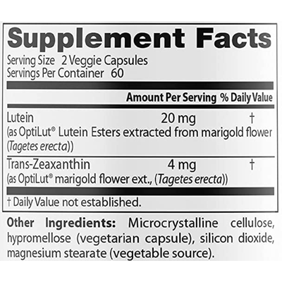 Лютеин / Lutein, Doctor's Best, 20 мг, 120 капсул
