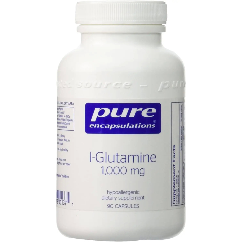 L-глютамін / l-Glutamine, Pure Encapsulations, 1000 мг, 90 капсул