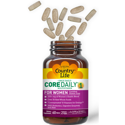 Мультивитамины для женщин / Core Daily-1 Multivitamins Women, Country Life, 60 таблеток