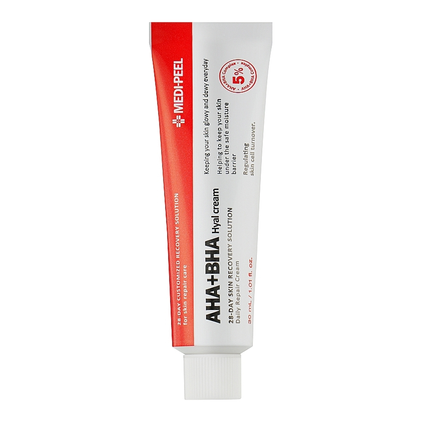 Крем-пилинг для лица восстанавливающий с кислотами Medi-Peel AHA BHA 28 Days Hyal Cream