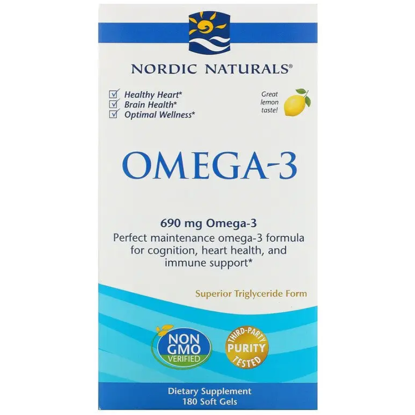 Омега-3 зі смаком лимона / Omega-3 Lemon, Nordic Naturals, 180 гелевих капсул