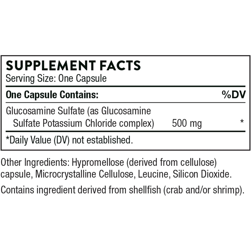 Сульфат глюкозаміну / Glucosamine Sulfate, Thorne Research, 500 мг, 180 капсул