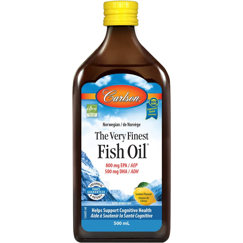 Рыбий жир с лимонным вкусом / Norwegian The Very Finest Fish Oil Natural Lemon Flavor, Carlson Labs, 500 мл