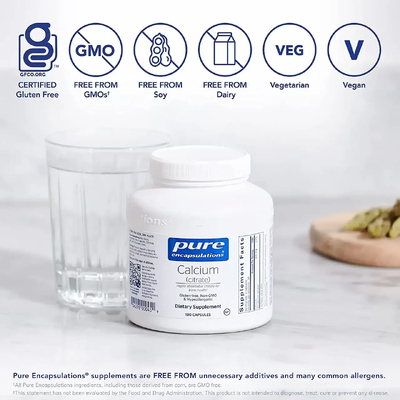 Кальцій (цитрат) / Calcium (citrate), Pure Encapsulations, 150 мг, 180 капсул