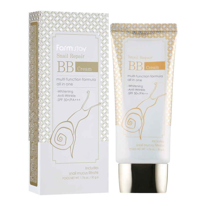 Регенерирующий BB-крем из муцином улитки Farmstay Snail Repair BB Cream SPF50+ PA+