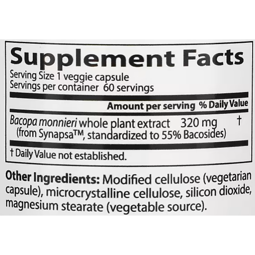 Бакопа / Bacopa With Synapsa, Doctor's Best, 320 мг, 60 капсул