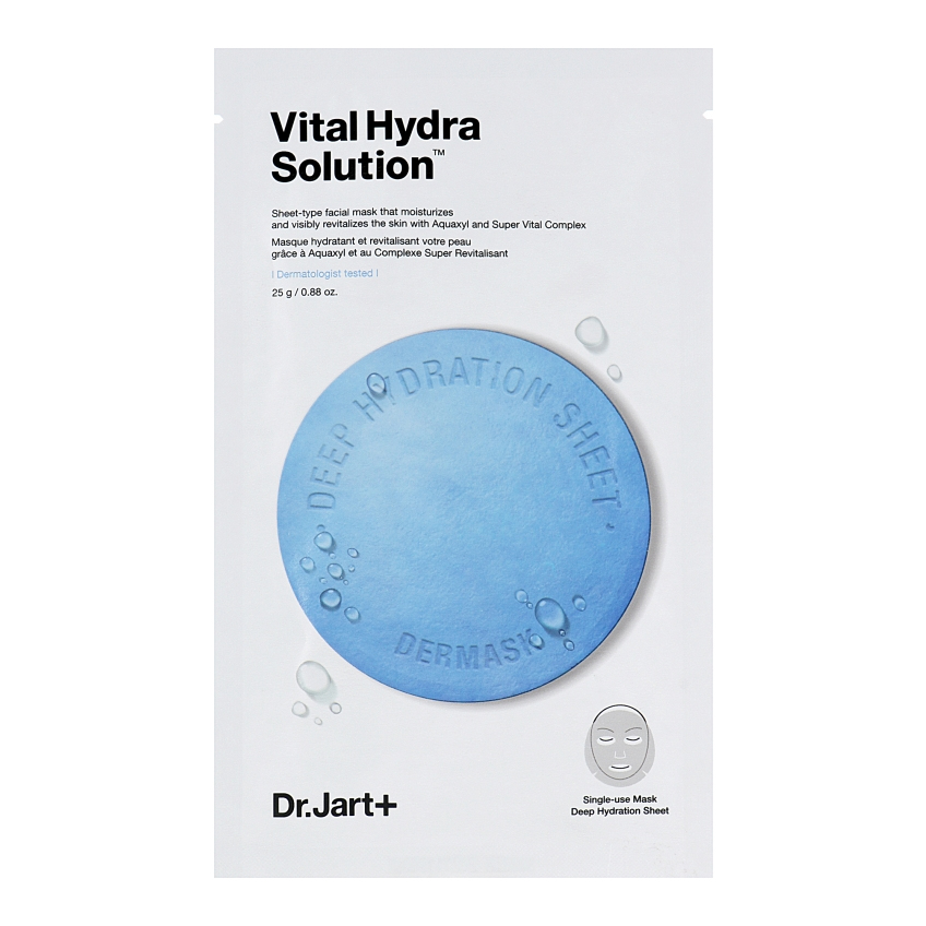 Увлажняющая маска с гиалуроновой кислотой Капсулы красоты Dr.Jart+ Dermask Vital Hydra Solution Face Sheet Mask