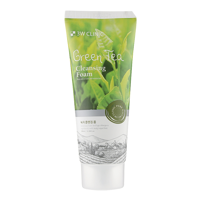 Пенка для умывания с экстрактом зелёного чая 3W Clinic Green Tea Cleansing Foam