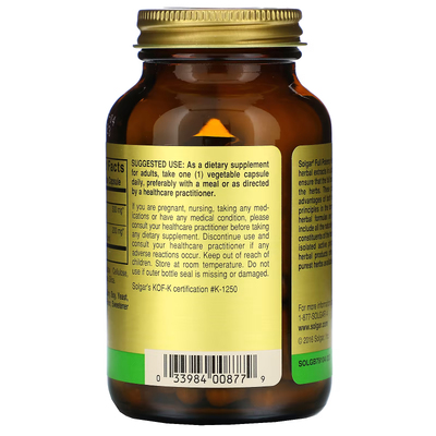 Травы корицы полной эффективности / Full Potency Herbs Cinnamon, Solgar, 300 мг + 200 мг, 100 вегетарианских капсул