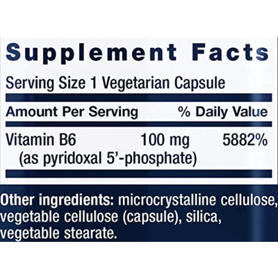 Пиридоксаль 5'-фосфат в капсулах / Pyridoxal 5'-Phosphate Caps, Life Extension, 100 мг, 60 капсул
