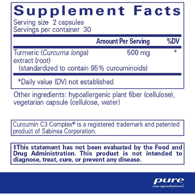 Куркумин / Curcumin, Pure Encapsulations, 250 мг, 60 капсул