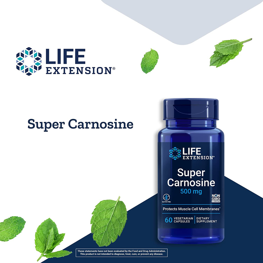 Супер карнозін / Super Carnosine, Life Extension, 500 мг, 60 капсул