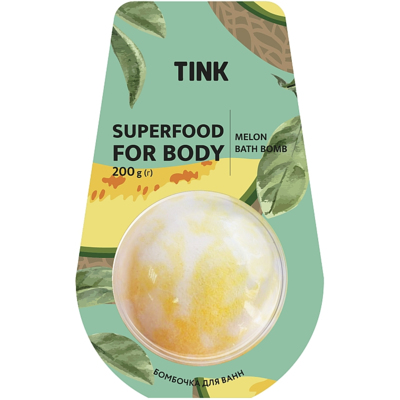 Бомбочка-гейзер для ванны «Дыня» Tink Superfood For Body Melon Bath Bomb