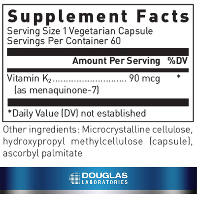 Вітамін K2 (Менахінон-7) / Vitamin K2 (Menaquinone-7), Douglas Laboratories, 90 мкг, 60 капсул