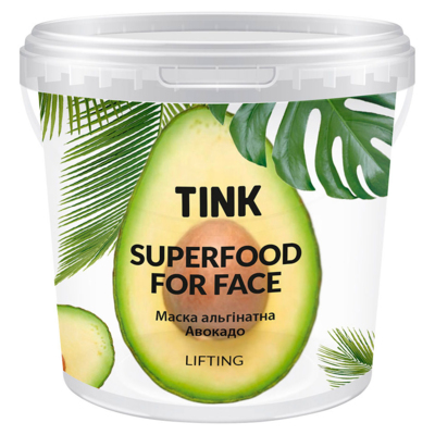 Маска альгінатна з ліфтинг ефектом «Авокадо і колаген» Tink SuperFood For Face Alginate Mask