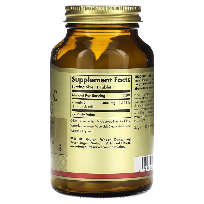 Витамин C / Vitamin C, Solgar, 1000 мг, 90 таблеток