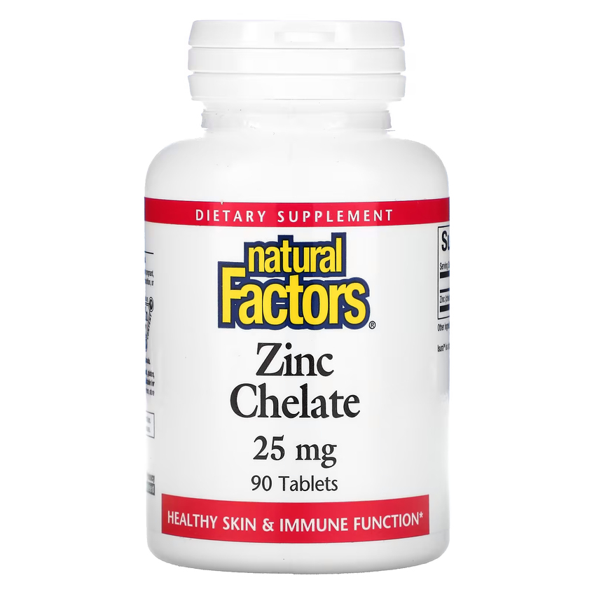 Хелат цинку / Zinc Chelate, Natural Factors, 25 мг, 90 таблеток