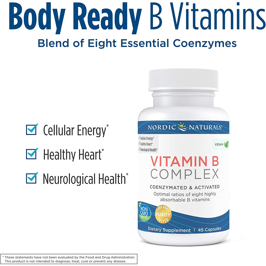 Витамин B / Vitamin B Complex, Nordic Naturals, 45 капсул