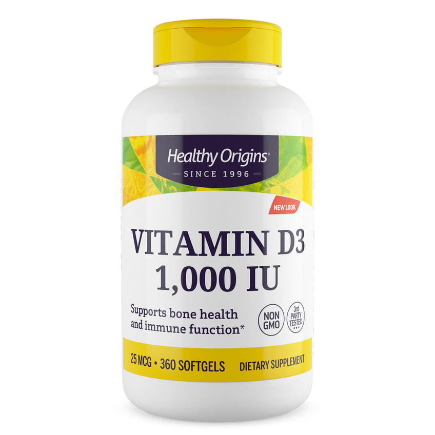 Вітамін D3 / Vitamin D3, Healthy Origins, 25 мкг, 360 гелевих капсул