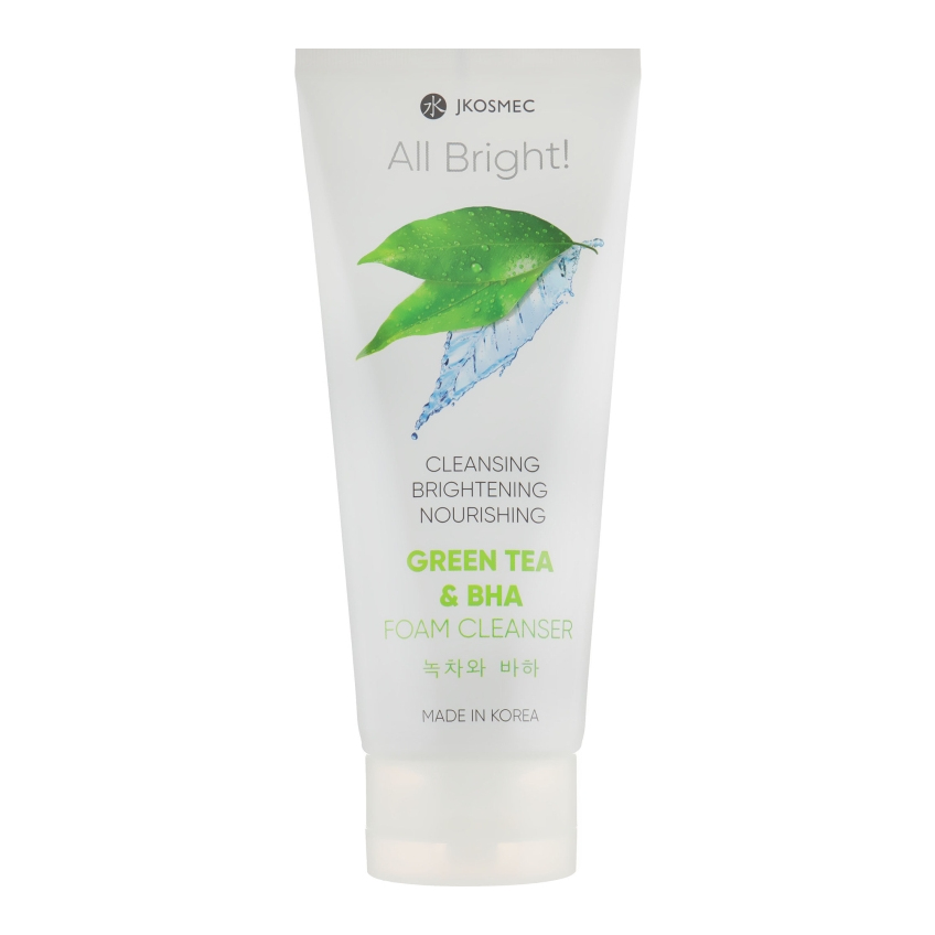 Пенка для умывания с экстрактом зеленого чая и BHA Jkosmec All Bright Basic Green Tea and BHA Foam Cleanser