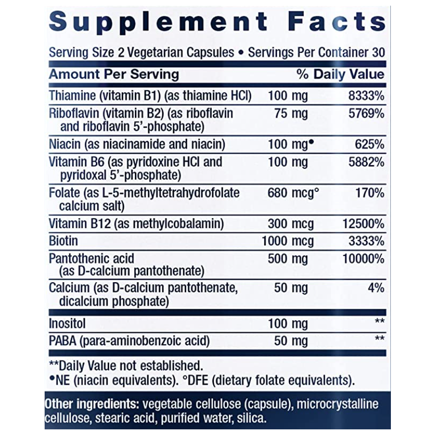 Полный биоактивный комплекс витаминов группы B / BioActive Complete B-Complex, Life Extension, 60 капсул