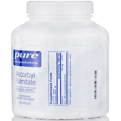 Аскорбилпальмитат / Ascorbyl Palmitate, Pure Encapsulations, 190 мг, 180 капсул